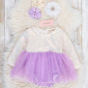 Marie Nicole Lilac Sequin Top Tulle Bubble 12-18m
